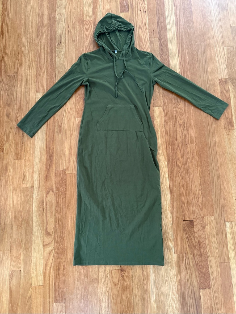 Women’s Olive Green Hooded Maxi Dress
